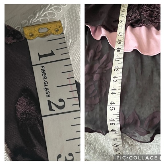 Vintage Sz 6 Silk Slip Dress Beaded Velvet Burnout Fairy Goth Witchy Stretchy - Picture 12 of 12